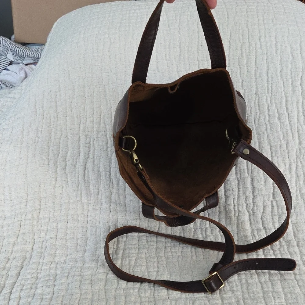 Portland Leather Mini Crossbody Bag Brown - Picture 4 of 8